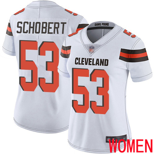 Cleveland Browns Joe Schobert Women White Limited Jersey 53 NFL Football Road Vapor Untouchable